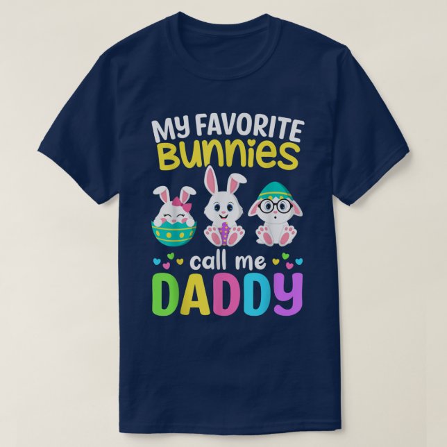 T-shirt Mes lapins Favoris Appelez-Moi Papa Bunny Papa Heu (Design devant)