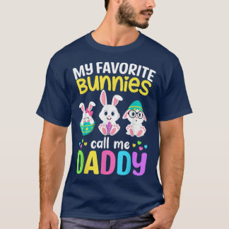 T-shirt Mes lapins Favoris Appelez-Moi Papa Bunny Papa Heu