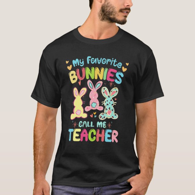 T-shirt Mes lapins préférés Appelez-Moi Enseignant Classe  (Devant)