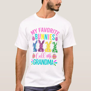T-shirt Mes lapins préférés m'appellent Grand-mère Chemise