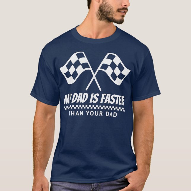 T-shirt Mes papas plus vite que votre papa course de piste (Devant)
