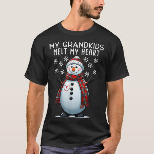 T-shirt Mes petits-enfants fondent mon coeur Snowman grand