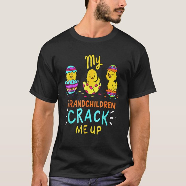T-shirt Mes Petits-Enfants M'Accrochent Le Jour De Pâques (Devant)