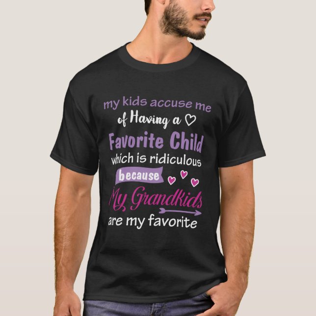 T-shirt Mes Petits-Enfants Sont Mes Aiguilles Favorites Po (Devant)