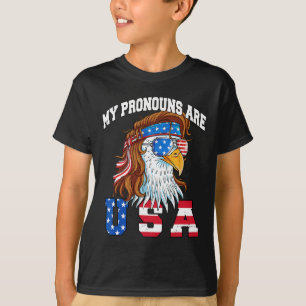 T-shirt Mes pronoms sont aigle américain drôle du 4 juille
