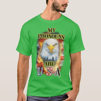 T-shirt mes pronoms sont un cadeau des États-Unis