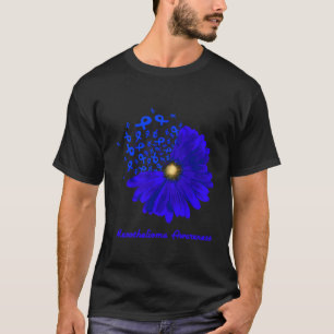 T-shirt Mesotheliome Sensibilisation Ruban bleu Tournesol