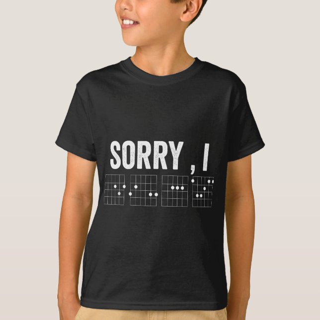 T-shirt Message caché Désolé I DGAF Chords Guitare (Devant)