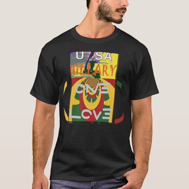 T-shirt Message d'amour dans les couleurs de Rasta Imprime (Devant)
