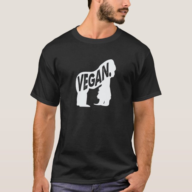 T-shirt Message de force de gorille végétalien Image d'ani (Devant)