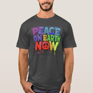 T-shirt Message de graffiti Paix sur Terre Maintenant