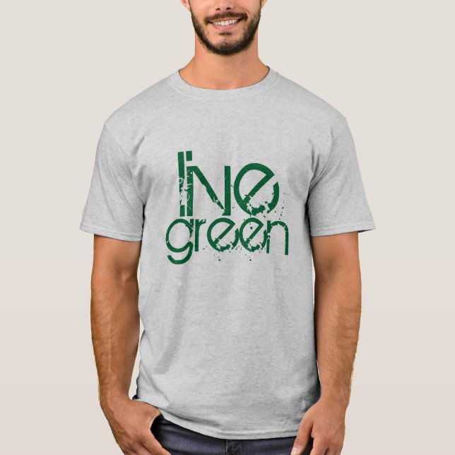 T-shirt message de l'environnement vert vivant de cool (Devant)