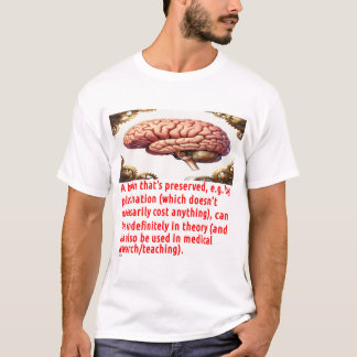 T-shirt Message de préservation du cerveau (avec engrenage
