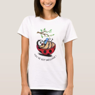 T-shirt Message de saisie de la coccinelle amusante sur le