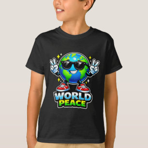 T-shirt Message drôle mignon de paix mondiale positif et é