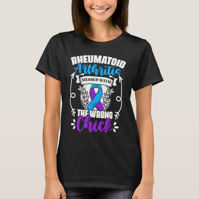 T-shirt Messed Wrong Chick Ribbon Rheumatoid Arthritis Awa (Devant)