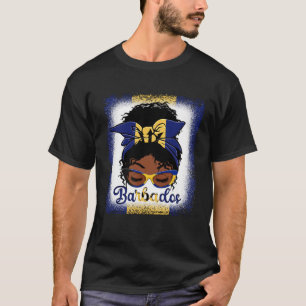T-shirt Messy Bun Barbados Drapeau Femme Femme Femme Fille