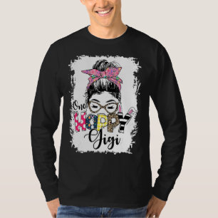 T-shirt Messy Bun Bunny One Hoppy Gigi Leopard Happy Easte