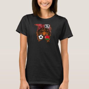 T-shirt Messy Bun Cheveux Brown peau Soccer Girl Belarus J