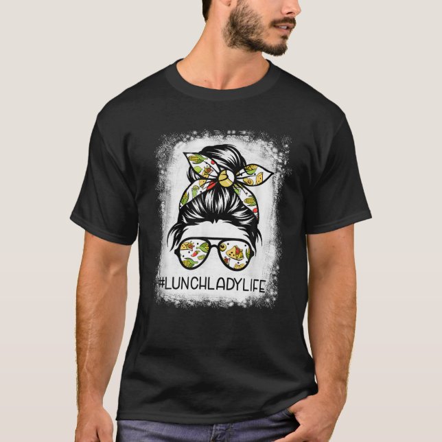 T-shirt Messy Bun Cheveux Femme Bun Déjeuner Lady Life Ret (Devant)