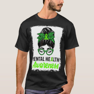 T-shirt Messy Bun Cheveux Santé mentale Guerrier Santé men