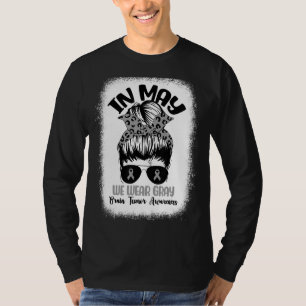 T-shirt Messy Bun En Mai Nous Portons Grey Pour La Tumeur