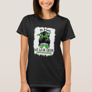 T-shirt Messy Bun En Mai Nous Portons Vert Mental Health A