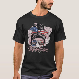 T-shirt Messy Bun Hair Top Des