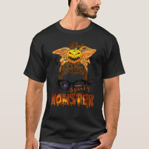T-shirt Messy Bun Hallween Femmes Momster Éffrayantes Nana