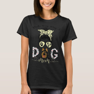 T-shirt Messy Bun Kinda Occupé Être Un Chien Maman Hound A