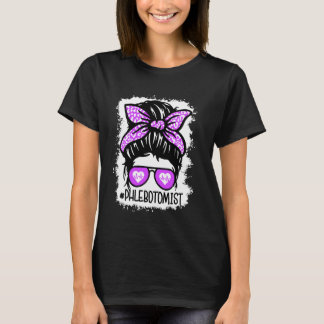 T-shirt Messy Bun Leopard Phlebotomist Life