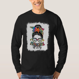 T-shirt Messy Bun Leopard Tie Dye Principal hors service S