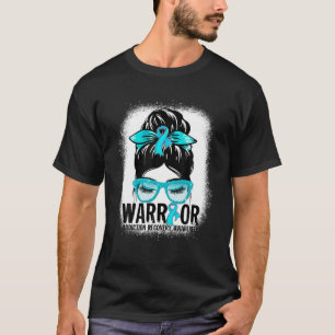 T-shirt Messy Bun Leopard Turquoise Ribbon Addiction Récup