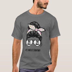 T-shirt Messy Bun Lunettes de cheveux Miniature Schnauzer 