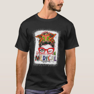 T-shirt Messy Bun Père Noël Favori Médicale Assistant Funn
