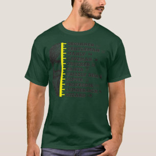 T-shirt Mesure de l'échelle de croissance de la barbe