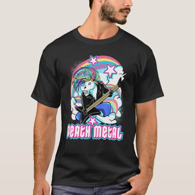 T-shirt Métal de mort Unicorne Métal lourd (Devant)