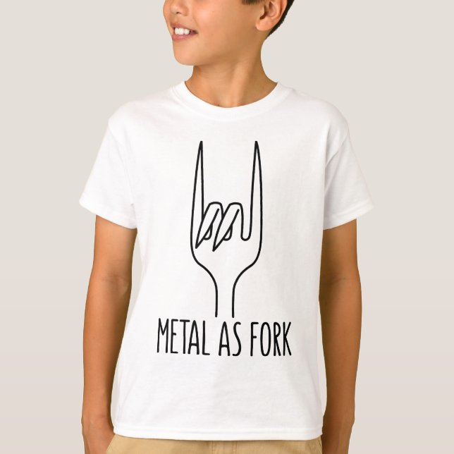 T-shirt Métal en fourche Black Line Devil Horns (Devant)