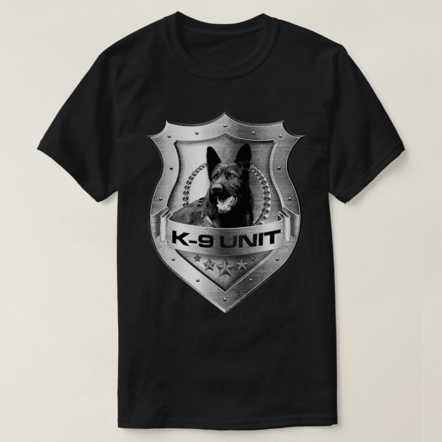 T-shirt Métal K9 Insigne d'unité berger allemand (Design devant)