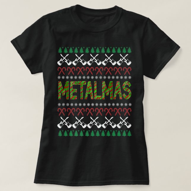 T-shirt Métal Lourd Musique Metalhead Metalmas Noël (Design devant)