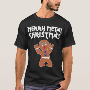 T-shirt Métal Noël drôle Métal Gingerbread Homme