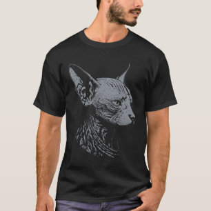 T-shirt Métal Noir Métal Chat Sphynx Goth Witchcraft