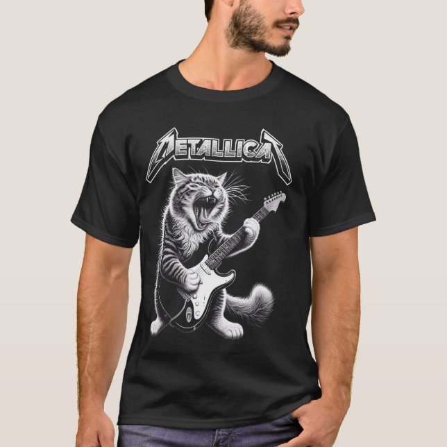 T-shirt Metallicat - Drôle Chat 2 (Devant)