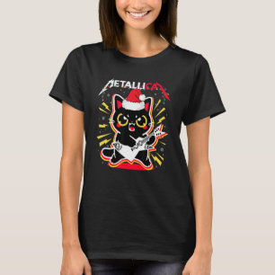T-shirt Metallicat Funny Chat Rock 90s Basse guitare Merry
