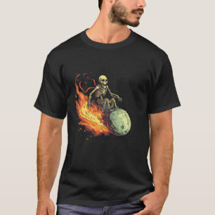 T-shirt Météore de feu avec squelette drôle pour cavalier