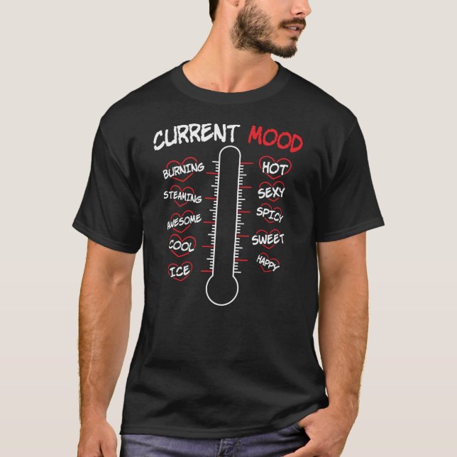 T-shirt Mètre mignon d'amour de thermomètre d'humeur de (Devant)