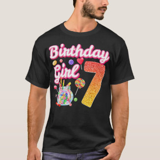 T-shirt Mets 7e anniversaire filles sucré bonbons 7 ans Ca