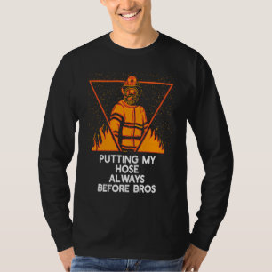 T-shirt Mettre mon tuyau avant les frères Humour de pompi
