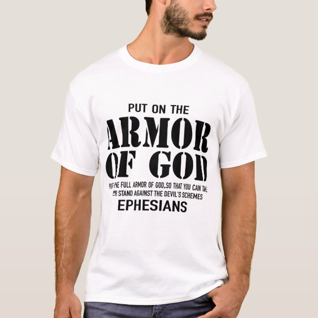 T-shirt mettre sur l' armure de dieu, mettre sur l' armure (Devant)