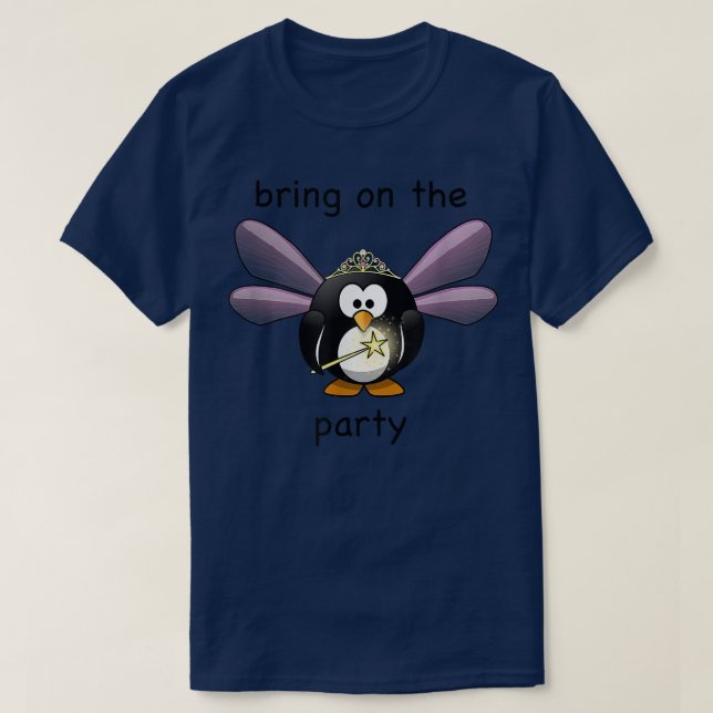 T-shirt METTRE SUR LA FÊTE FAIRY PENGUIN tee - shirt amusa (Design devant)